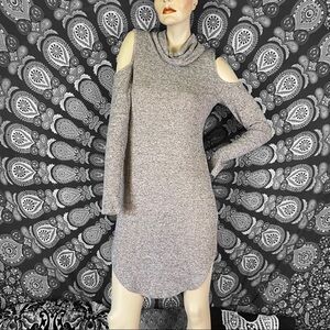 Cold shoulder knit dress